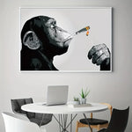 cadre singe qui fume