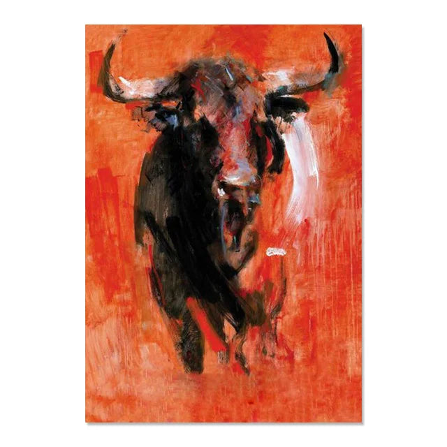 tableau taureau abstrait