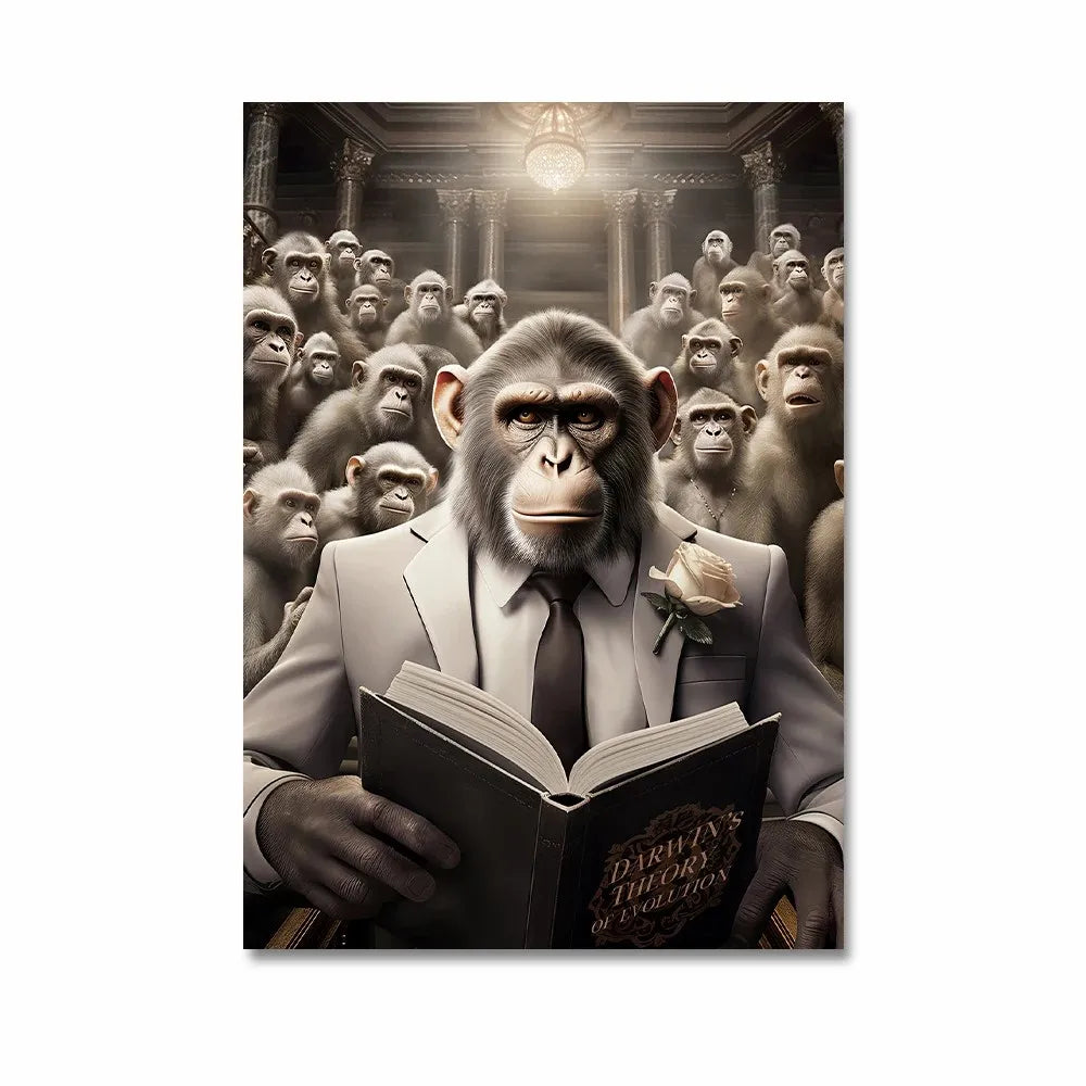 tableau avec des singes