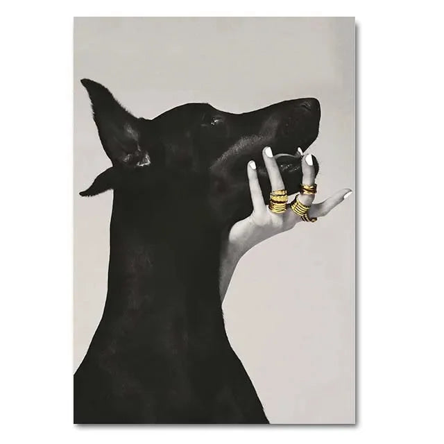 tableau chien noir