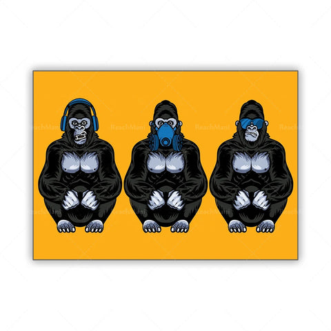 tableau les trois singes