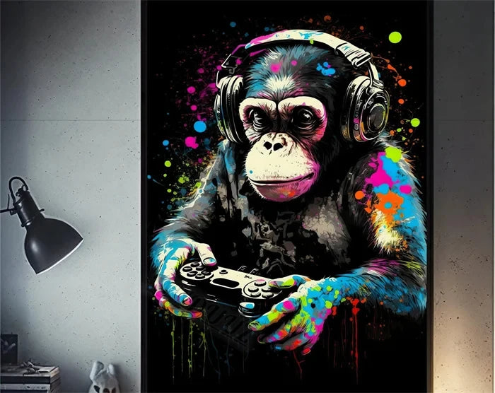 cadre singe coloré