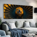 tableau sauvage lion