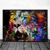 tableau lion pop art