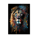 tableau peinture tete de lion