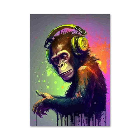 cadre singe avec casque
