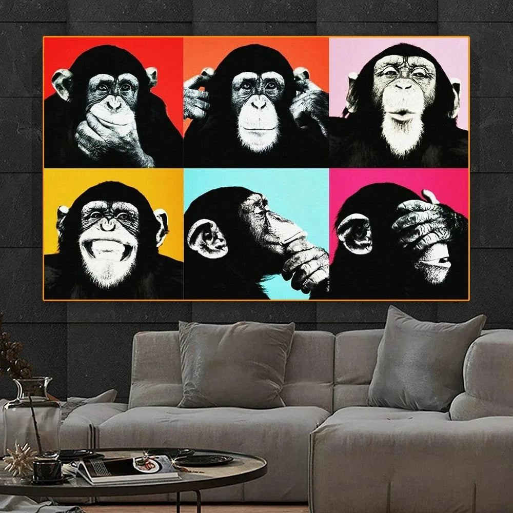 toile les 3 singes de la sagesse