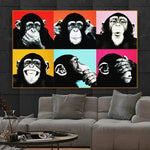 toile les 3 singes de la sagesse