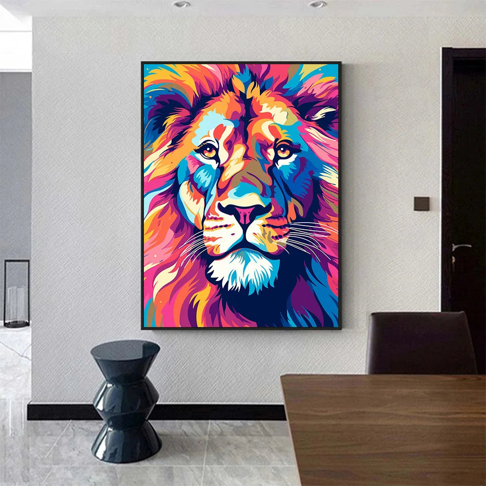 tableau lion