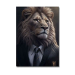 tableau lion en costume
