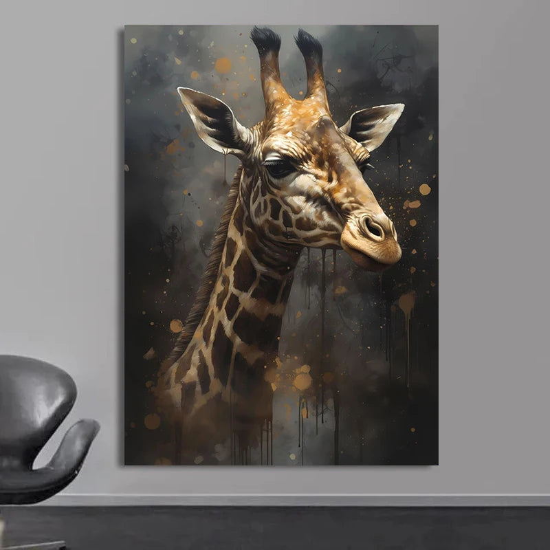 tableau peinture girafe