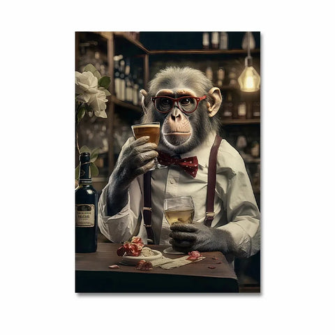 tableau avec singe