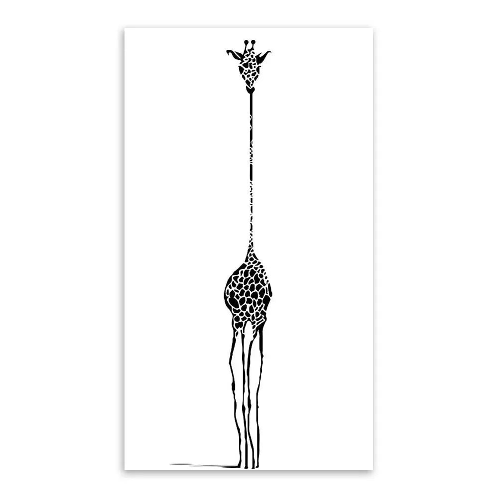 cadre girafe noir et blanc