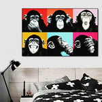 toile les 3 singes de la sagesse