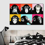 toile les 3 singes de la sagesse