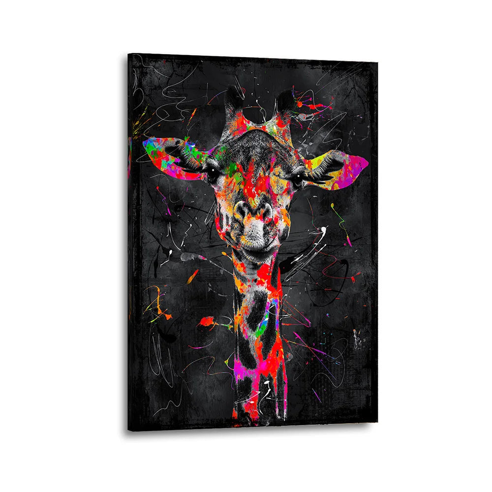 cadre girafe pop art
