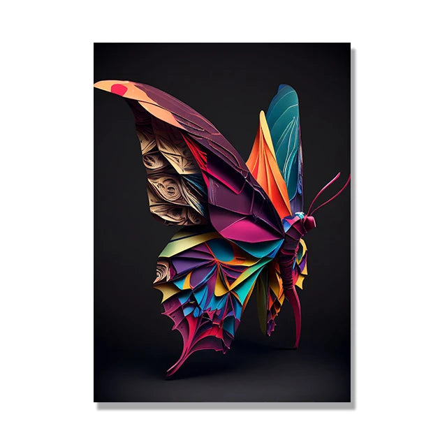 tableau avec papillon en papier