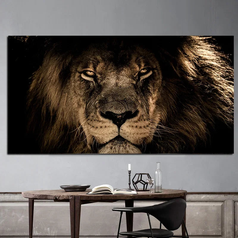 tableau lion