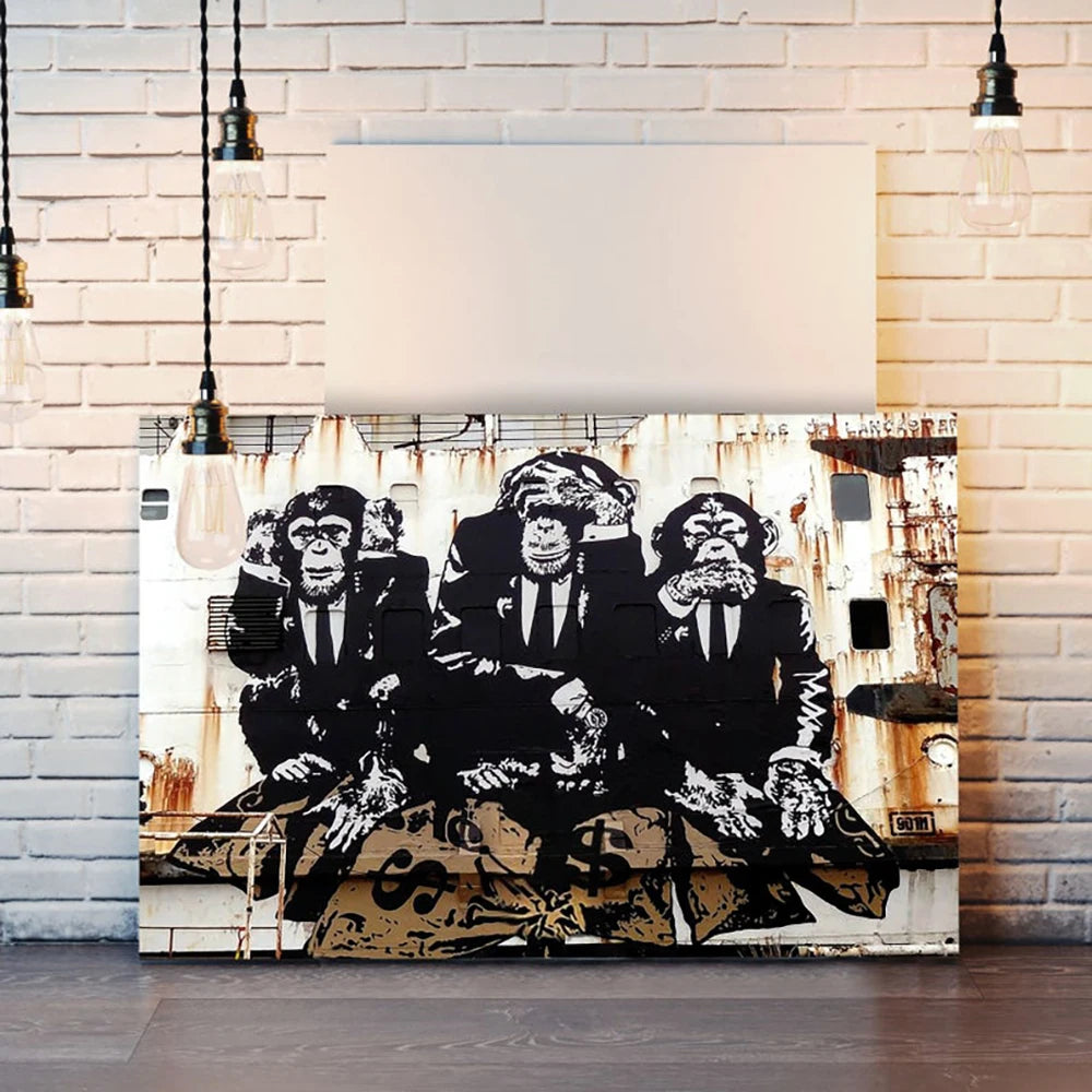 tableau les 3 singes